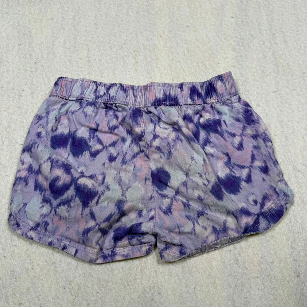 The Childrens Place Girls Purple Pink Tie Dye Ikat Pull On Shorts Size 6